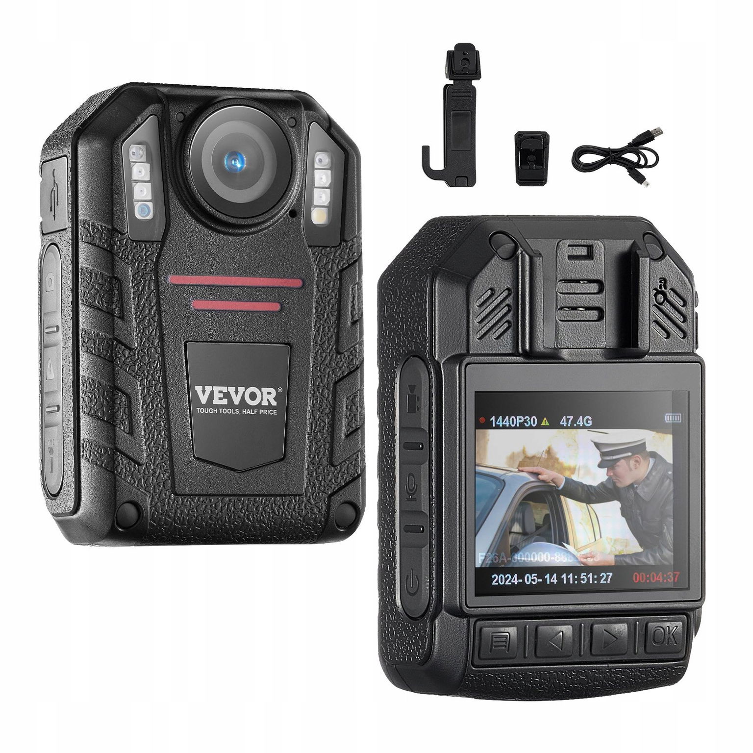 Policajná kamera 1440p 2850 mAh