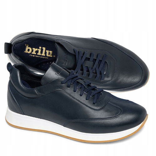 Poľské Brilu Poľské Kožené Boston Navy Blue 44