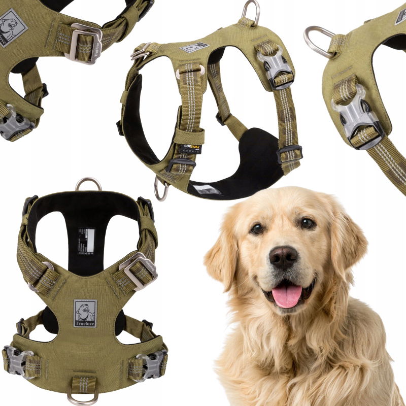Postroj Pre Psa Vodotesný Ľahký Odraz Truelove Adventure Dog Khaki XL
