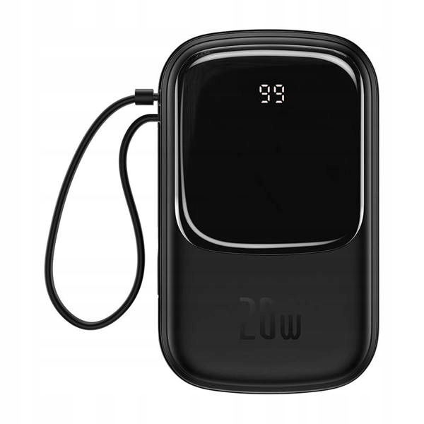Powerbanka Baseus Qpow s káblom Lightning, Usb-c, Usb, 20000 mAh, 20 W čierna