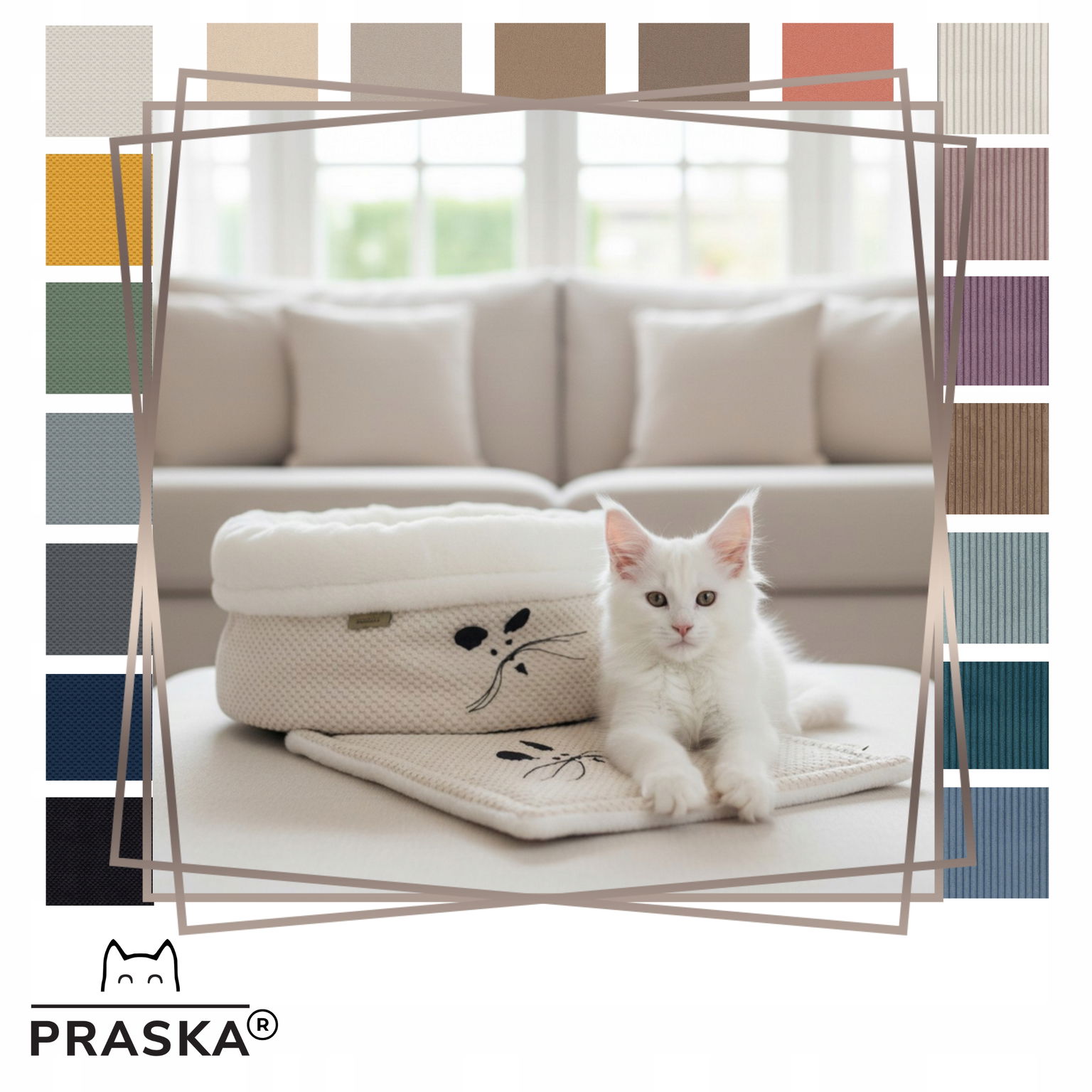 Pražská Puffy Výbavička pre mačku a psa Deka a Zásuvka, zvolená farba 55 cm
