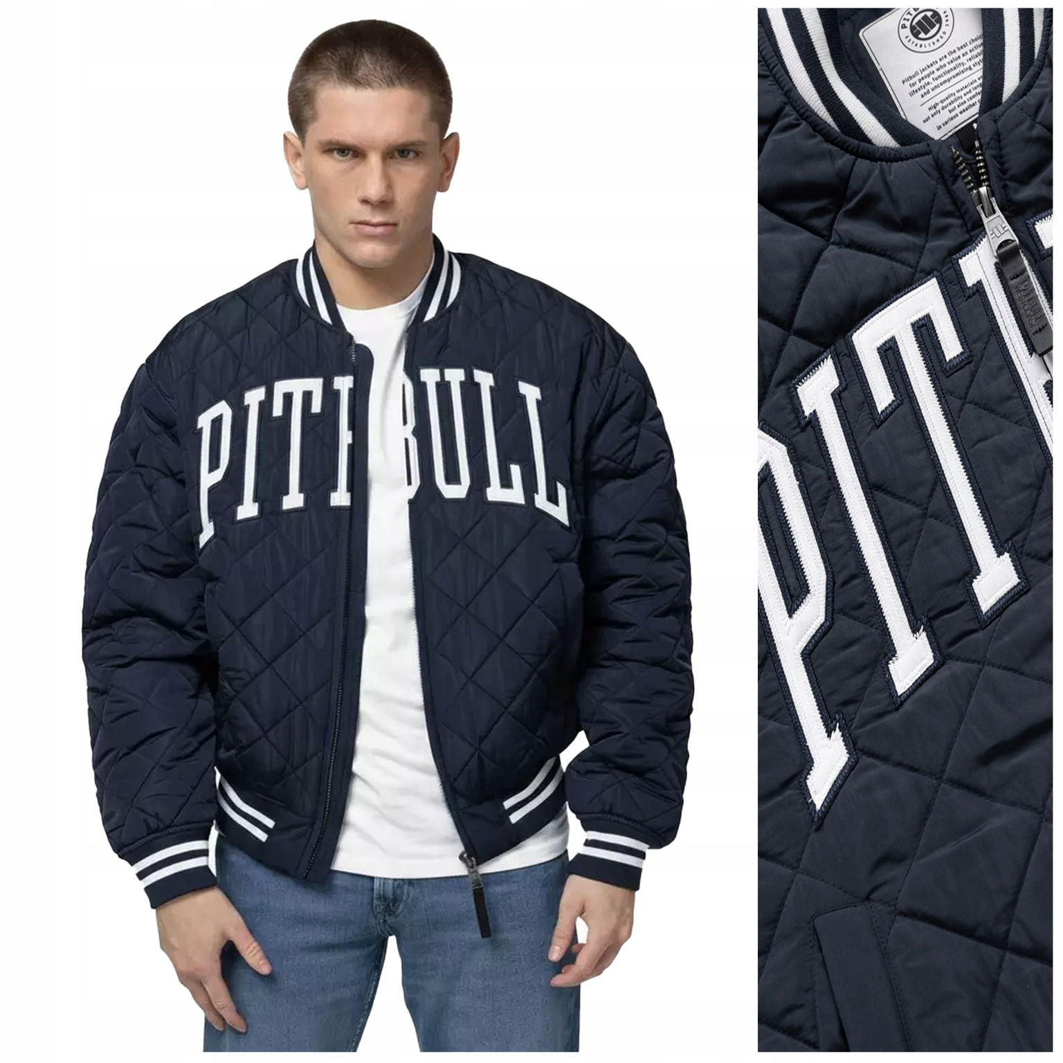 Prechodná baseballová bunda Pit Bull „detroit“ veľ. S, modrá