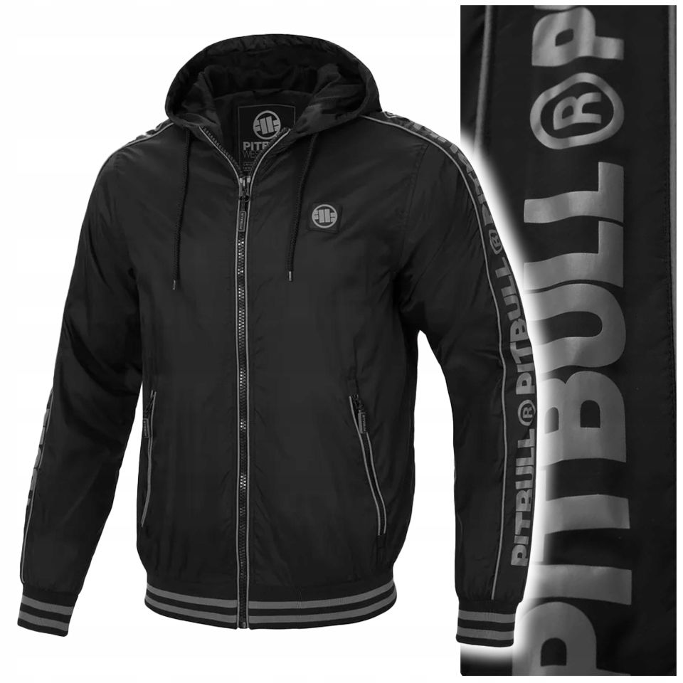 Prechodná Pánska bunda s kapucňou Pit Bull Whitewood čierna veľ. 3XL