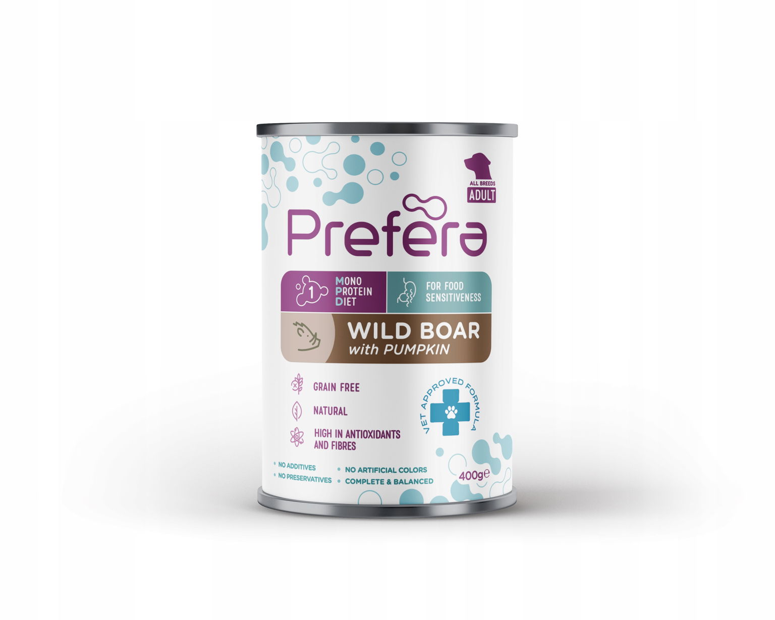 Prefera Monoproteínové krmivo pre psa Vet Approved diviak s tekvicou 400 g