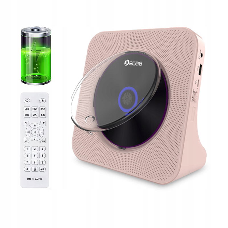 Prenosný CD prehrávač s batériou Aux Usb Fm LCD