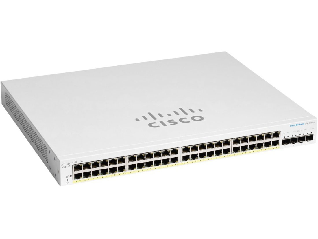 Prepínač Cisco CBS220-48P-4G (PoE 385W), Rf