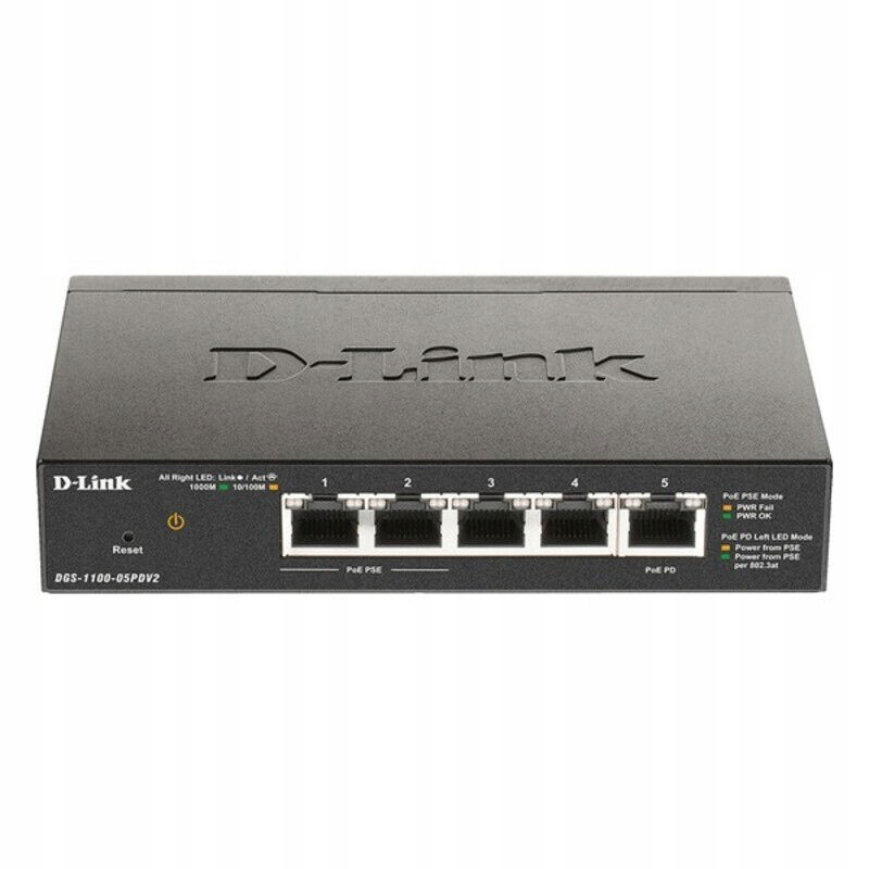 Prepínač Smart DGS-1100-05PDV2 5xGE (2xPoE)