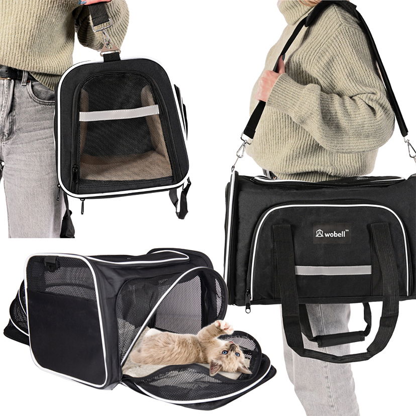 Prepravná Taška Pre Mačku A Psa, Rozkladací Transportér Do 8 Kg, Veľká Ventilácia