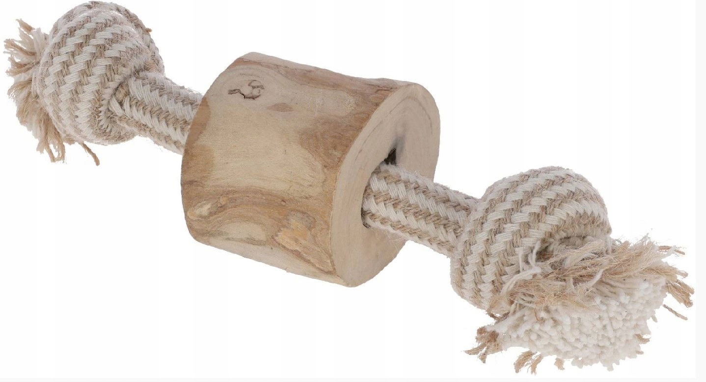 Preťahovadlo pre psa, jednoduchý, juta/bavlna, kávové drevo, 20 cm, Kerbl
