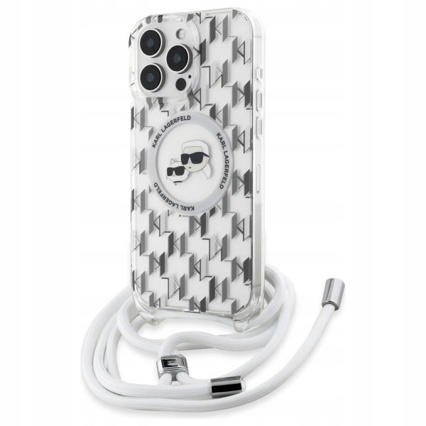 Priehľadné puzdro Karl Lagerfeld pre iPhone 16 Pro Max Monogram