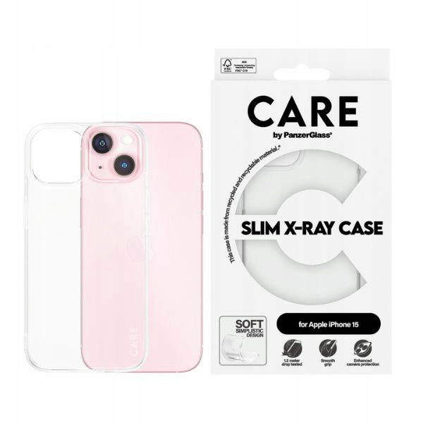 Priehľadné puzdro PanzerGlass Slim X-Ray pre iPhone 15 6,1"