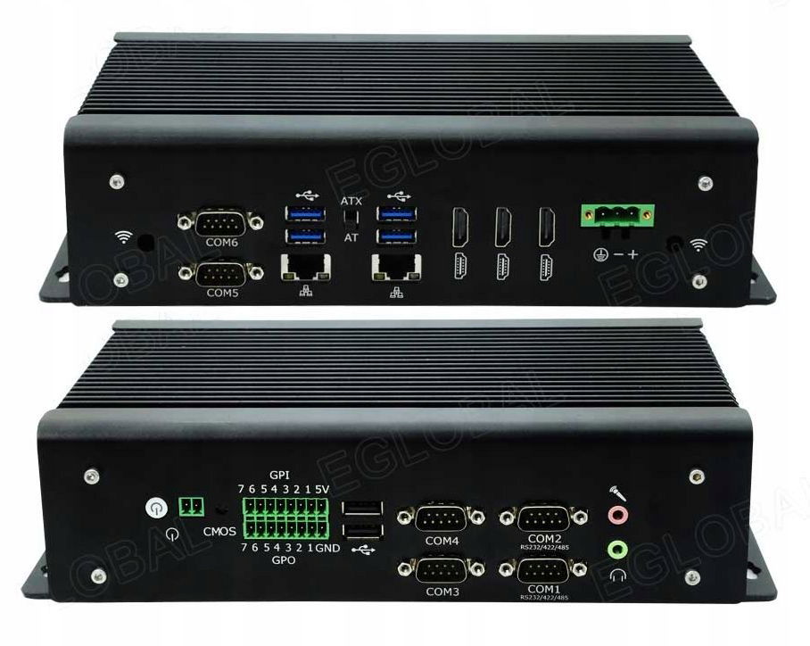 Priemyselný mini Pc G13 fanless 3xHDMI 2xRJ45 2xLAN 6xCOM Gpio Atx/at Win