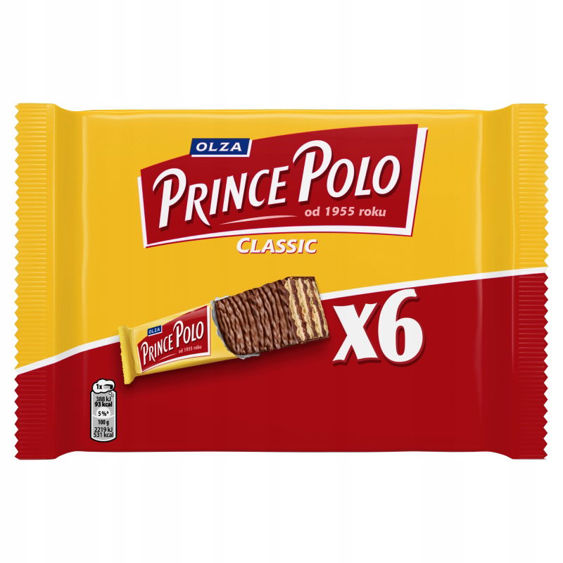 Prince Polo Classic Krehká oblátka s kakaovým krémom poliata čokoládou 105 g