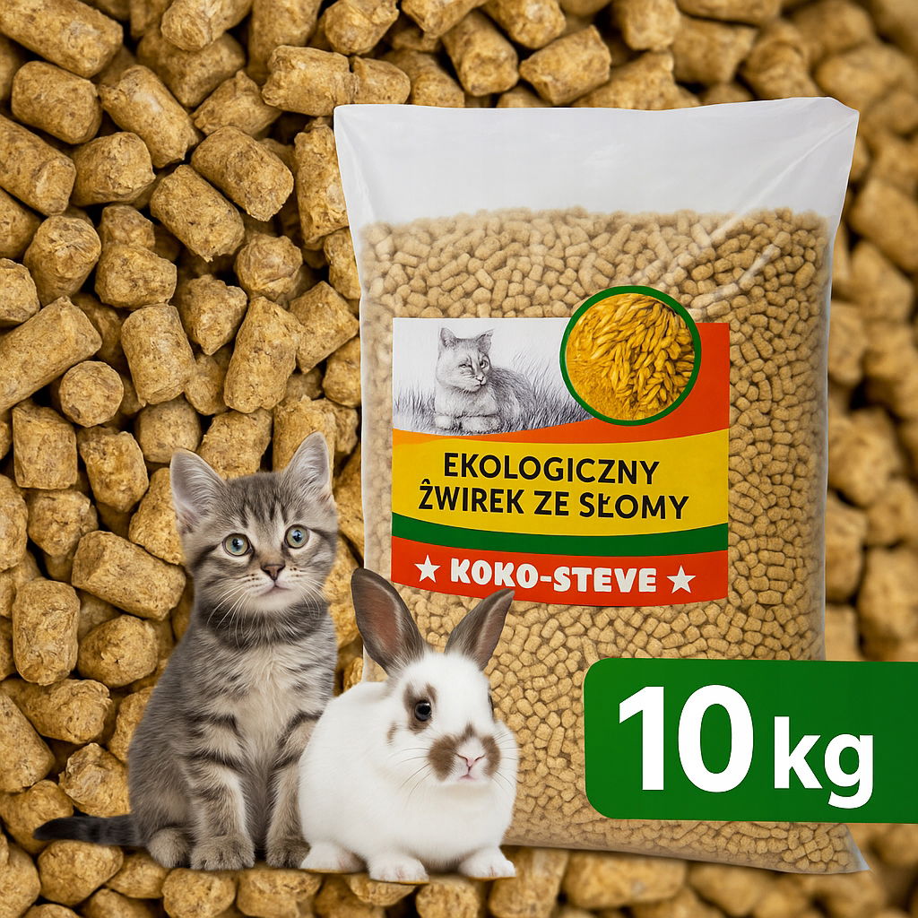 Prírodná podstielka zo slamy 10 kg pre mačku králika a malé zvieratá Eco Bio