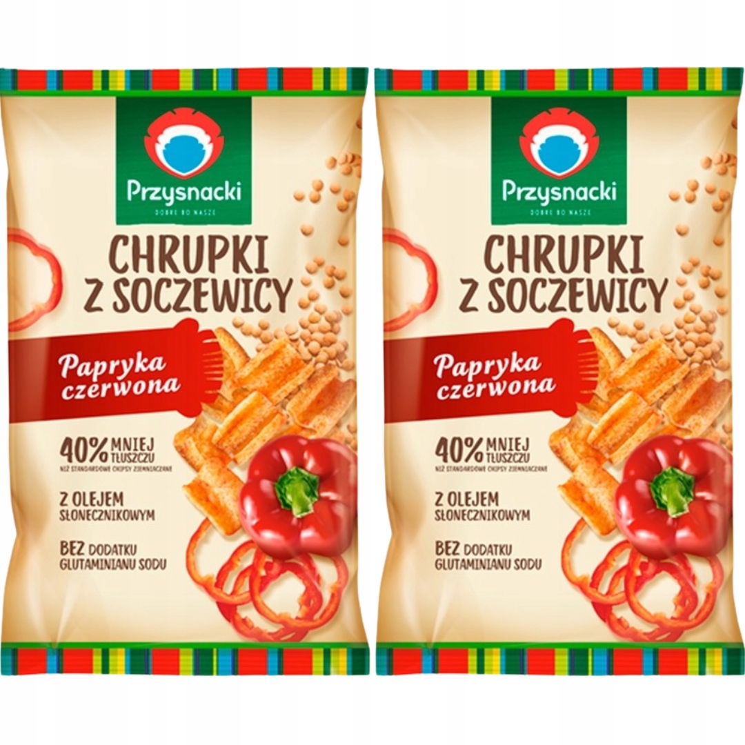 Przysnacki Chrumky zo šošovice, červená paprika 80 g x 2 kusov