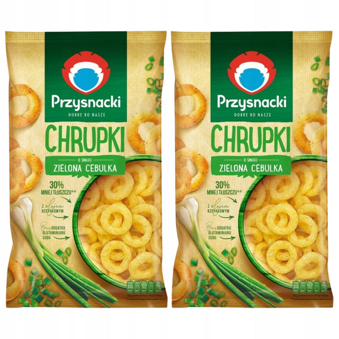 Przysnacki Chrupky s príchuťou zelenej cibule 140 g x 2 kusov
