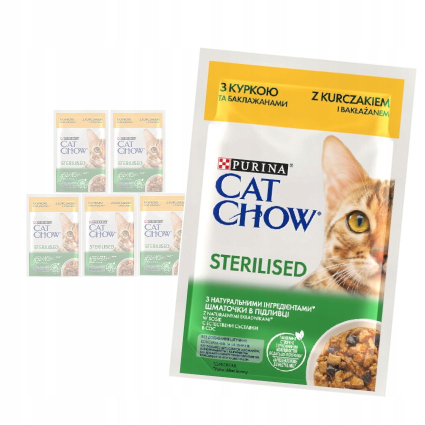 Purina Cat Chow Sterilised 6x85g Vlhké Krmivo Pre Mačky S Kuracím Mäsom V Omáčke