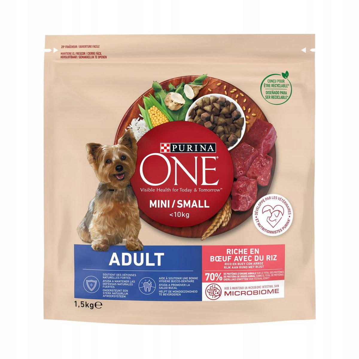 Purina One suché hovädzie krmivo 1,5 kg