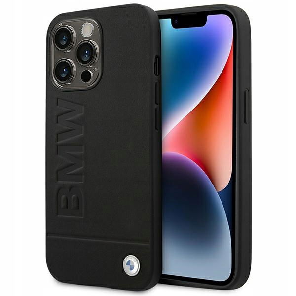 Puzdro Bmw BMHCP14LSLLBK iPhone 14 Pro6,1" čierna/čierna Leather Stamp