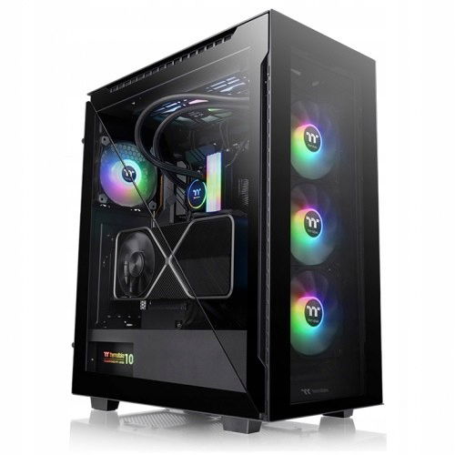 Puzdro Divider 500 Argb Tempered Glass čierne