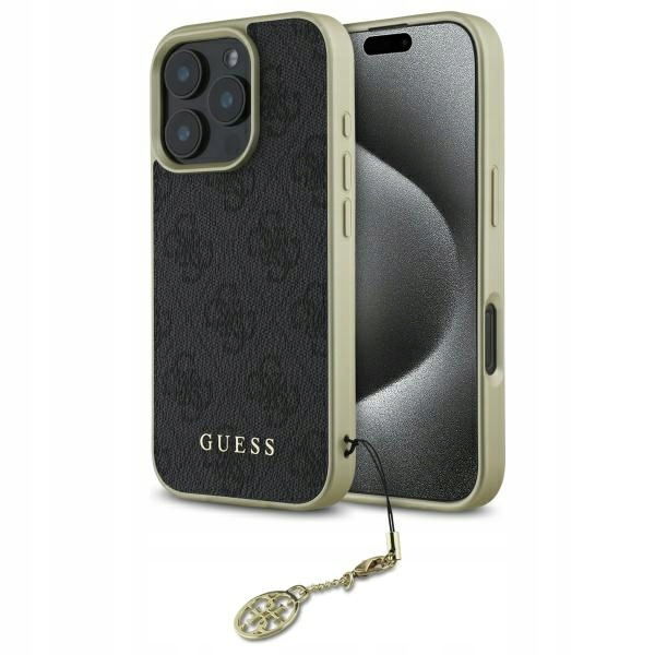 Puzdro Guess 4G Charms Collection pre iPhone 16 Pro Max čierne