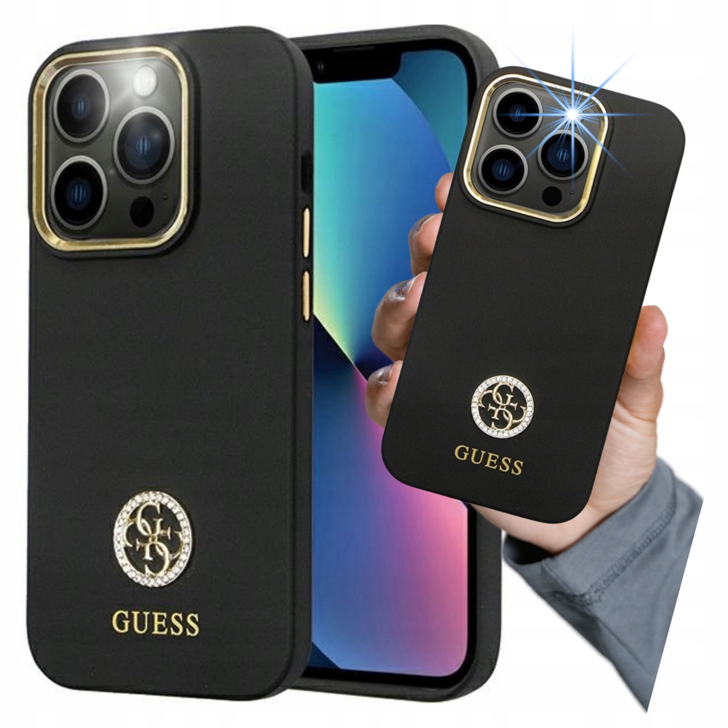 Puzdro Guess Silicone 4G Pre Iphone 15 Pro Max Čierne