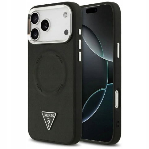 Puzdro Guess Triangle Logo MagSafe pre iPhone 17 Pro Max čierne
