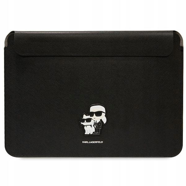 Puzdro Karl Lagerfeld Saffiano Karl&Choupette na notebook 16" čierne