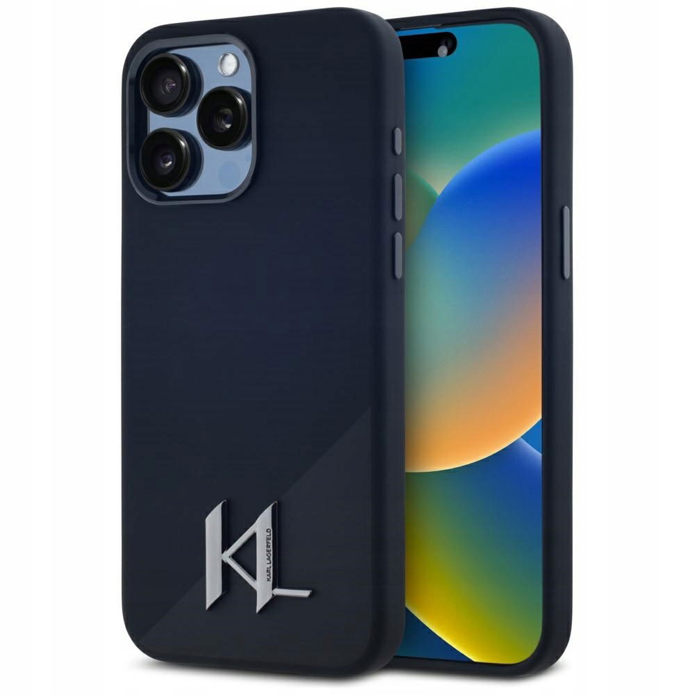 Puzdro Karl Lagerfeld Silicone Shadow Metal Initial MagSafe pre iPhone 15
