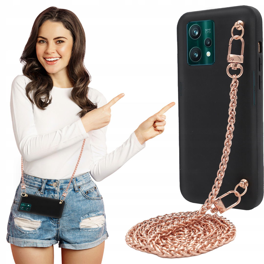 Puzdro Mat Blink čierne pre Realme 9 Pro Plus Reťaz