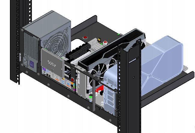 Puzdro Rack pre skriňu 19 palcov R-case 1 Raw server Atx, Ceb