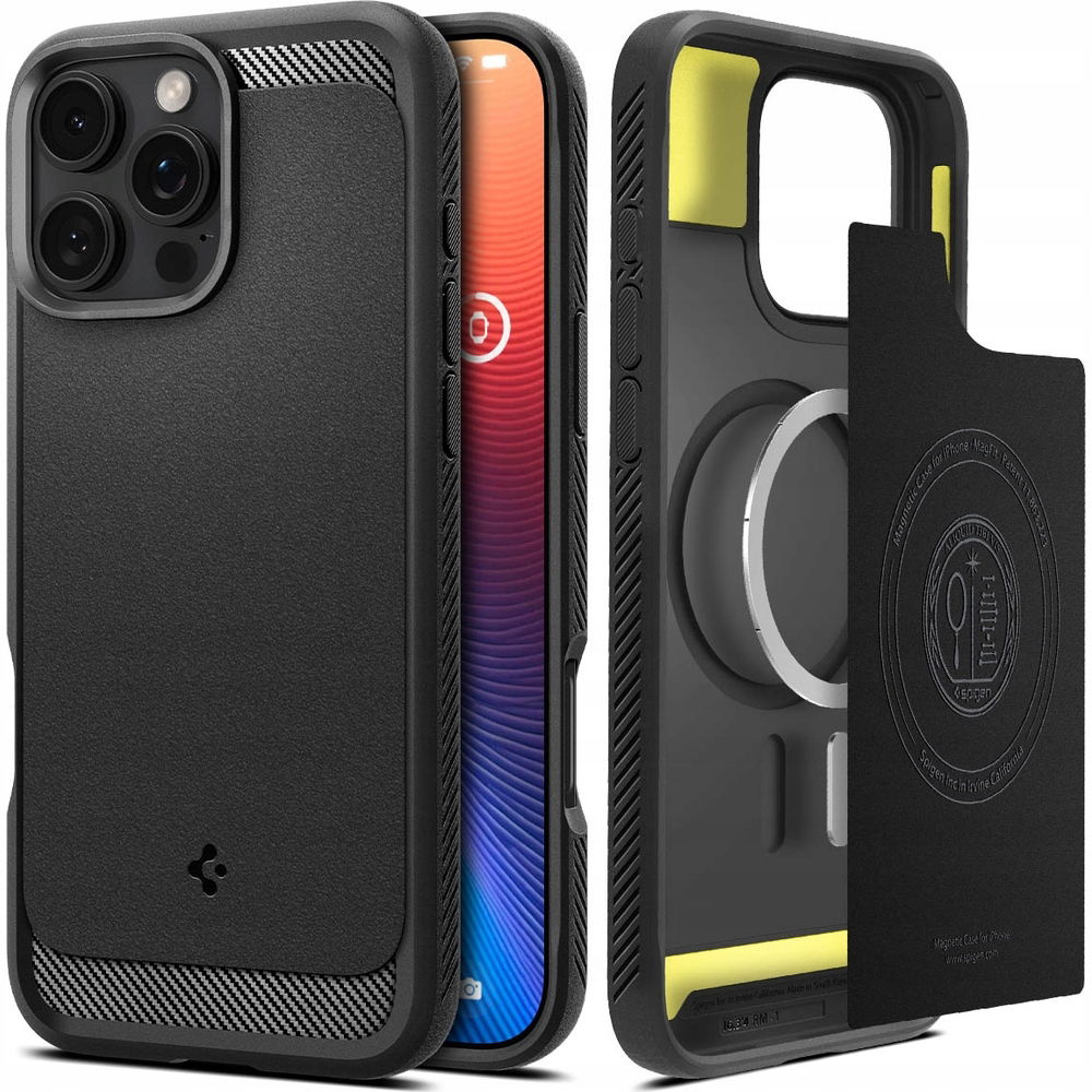 Puzdro Spigen Rugged Armor MagSafe pre iPhone 16 Pro Max čierne