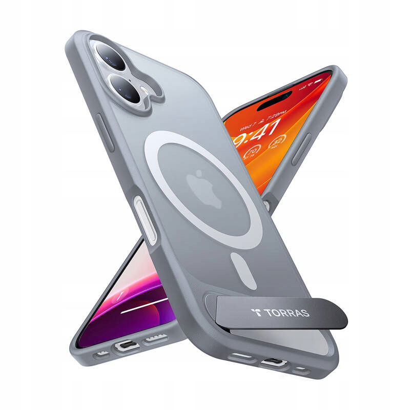 Puzdro Torras Pstand pre iPhone 16 Plus (titánovo šedé)