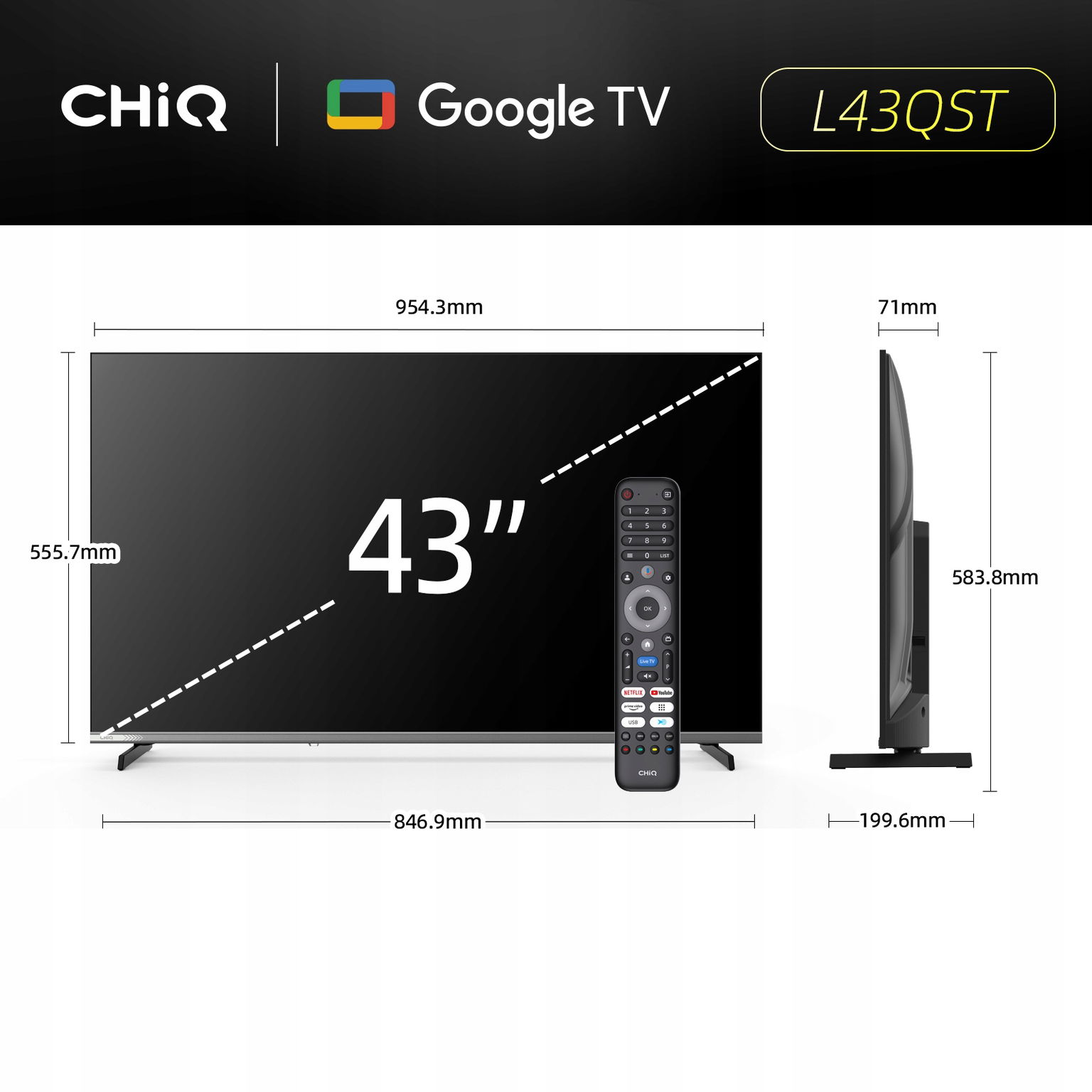 Qled Tv CHiQ L43QST 43" Full Hd čierna