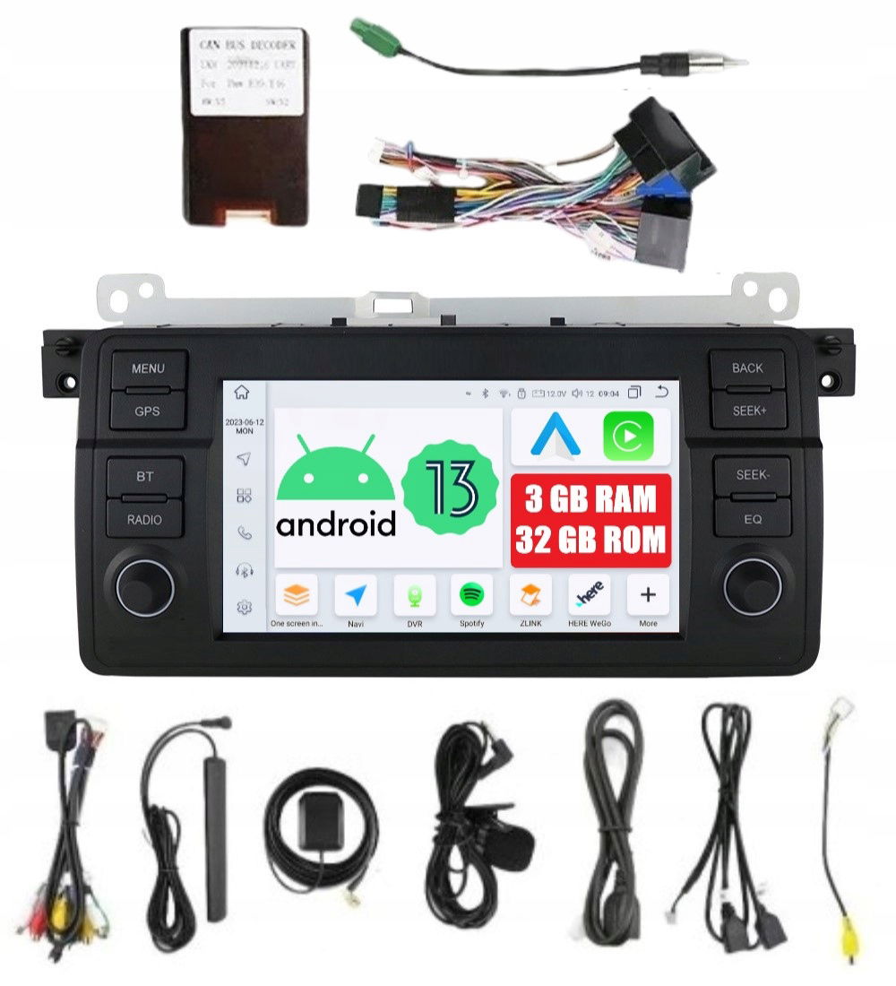 Rádio 2DIN Android Bmw Séria 3 E46 Rover 75 Dsp Carplay Lte 3/32GB Qled