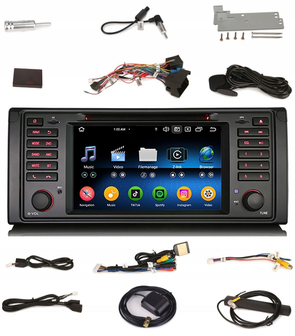 Rádio 2DIN Navigácia Android Bmw Série 5 E39 7 E38 4/64 Gb Dsp Carplay Lte
