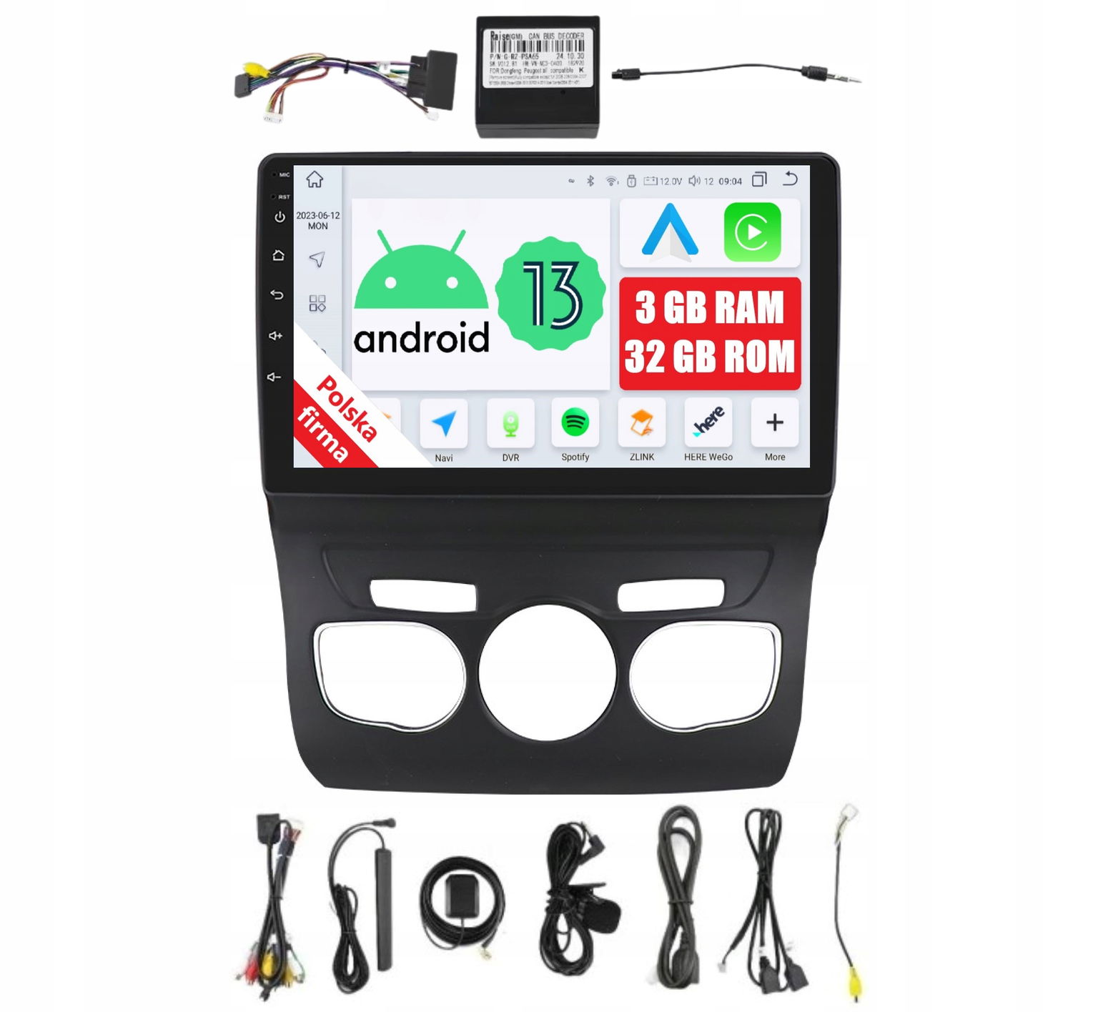 Rádio 2DIN Navigácia Android Citroen C4 II 2 Dsp 3/32 Gb Carplay Lte