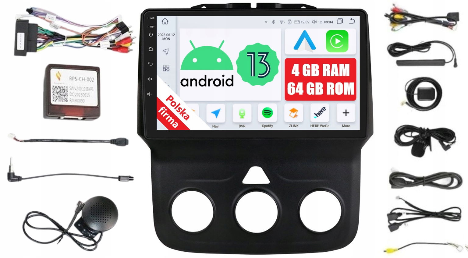 Rádio 2DIN Navigácia Android Dodge Ram 4 IV 4/64 Gb Dsp Carplay Lte