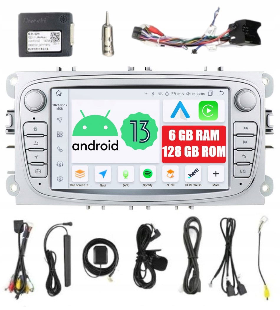 Rádio 2DIN Navigácia Android Ford Connect Galaxy 6/128 Gb Dsp Carplay Lte