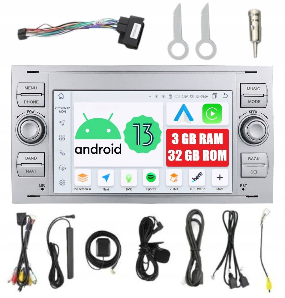 Rádio 2DIN Navigácia Android Ford Focus C-max S-max 3 Gb Dsp Carplay Lte