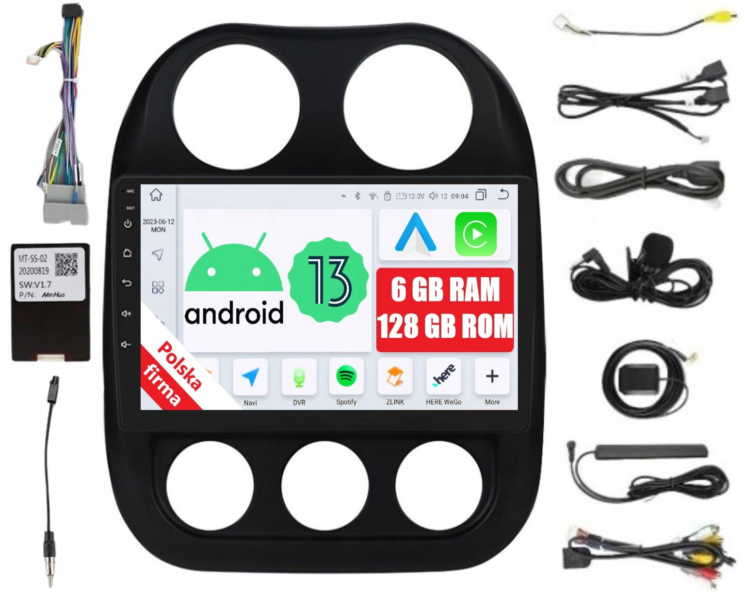 Rádio 2DIN Navigácia Android Jeep Compas A Patriot 6/128 Gb Dsp Carplay Lte