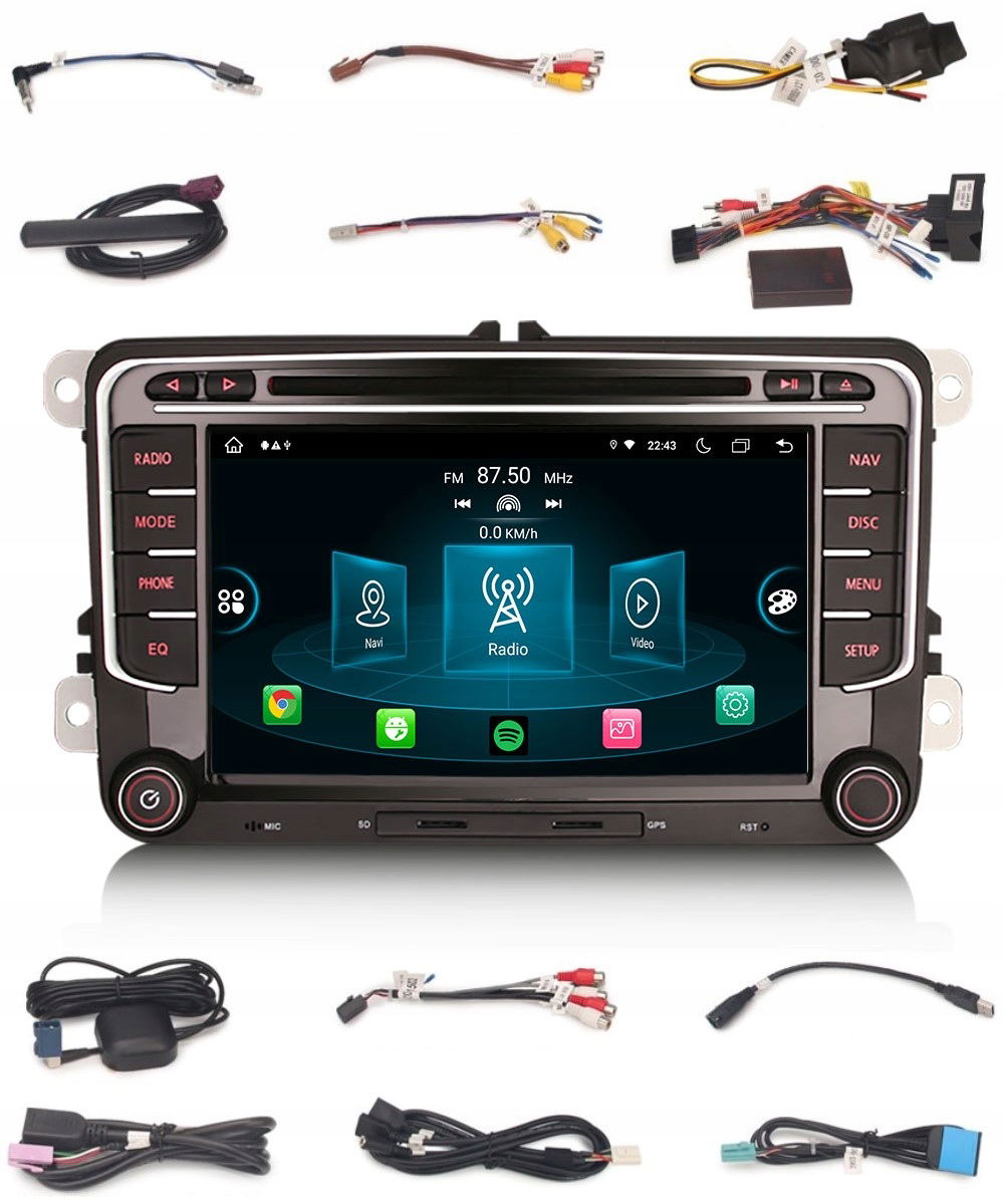 Radio 2DIN Navigácia Android Vw Caravelle Eos Polo 5 V 4 Gb Dsp Carplay Lte