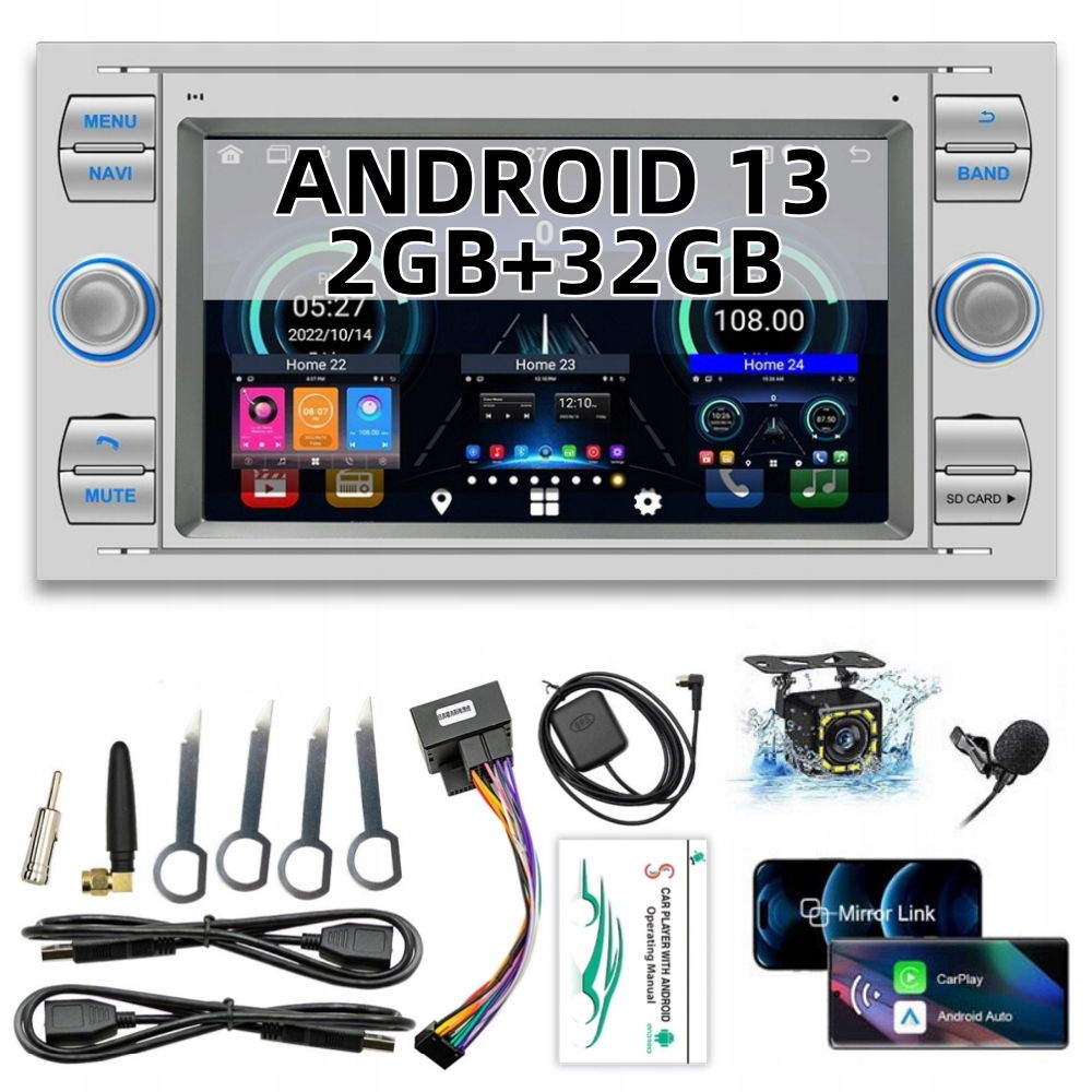 Rádio Android 13 Gps Wifi Bt 2 Gb 32 Gb Carplay