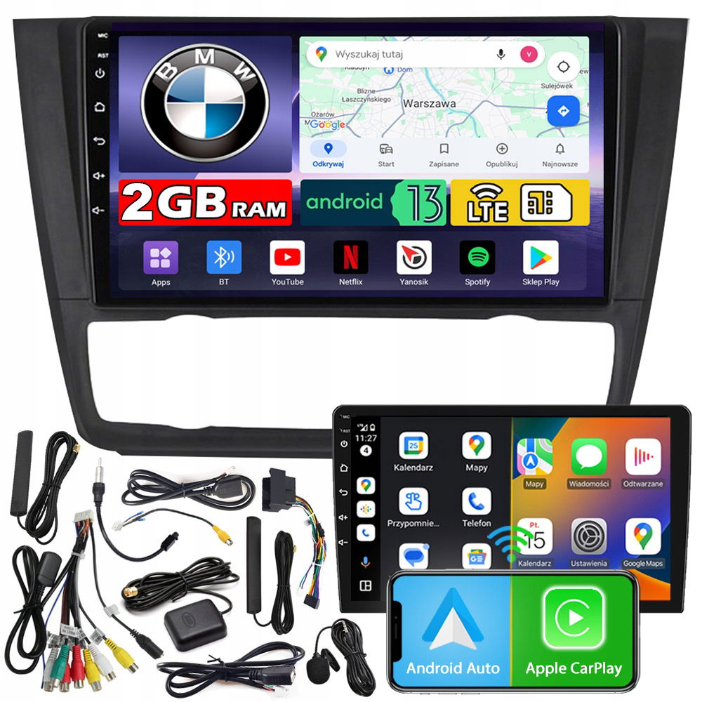Rádio Android 13 Navigácia Bmw 1 E81/E82/E87/E88 2004-2013 Carplay 1+32GB