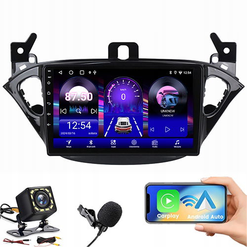 Rádio Android 13 Navigácia Opel Corsa E 2013-2019 Carplay 2GB 64GB