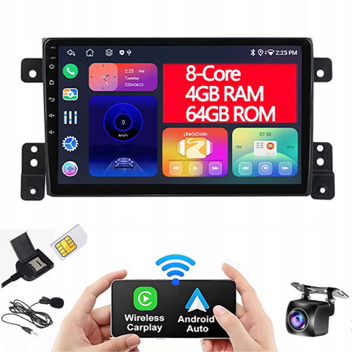 Rádio Android 8-CORE Gps Bt Suzuki Grand Vitara 2005-2014 4/64GB+AHD Kamera