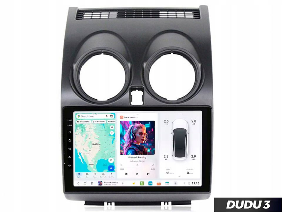 Rádio Android Dudu 3 pre Nissan Qashqai 2008-2013 4/64 CarPlay, Bluetooth