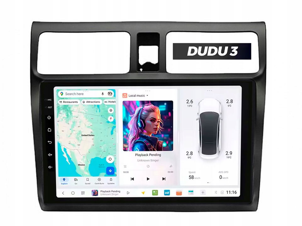 Rádio Android Dudu 3 pre Suzuki Swift 2005-2010 4/64 CarPlay Bluetooth Gps