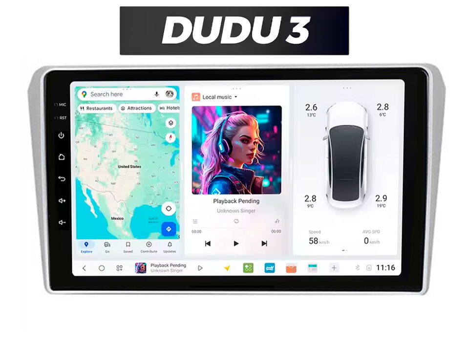 Rádio Android Dudu 3 pre Toyota Avensis 2002-2008 4/64 CarPlay, Bluetooth