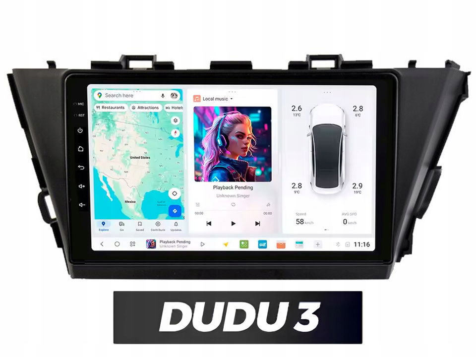 Rádio Android Dudu 3 pre Toyota Prius 2013 4/64 CarPlay, Bluetooth, Gps
